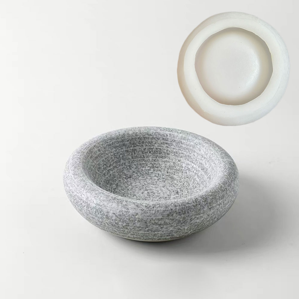 Terrazzo Pot Cement - Round Cement Bowl Silicone Mold Wabi