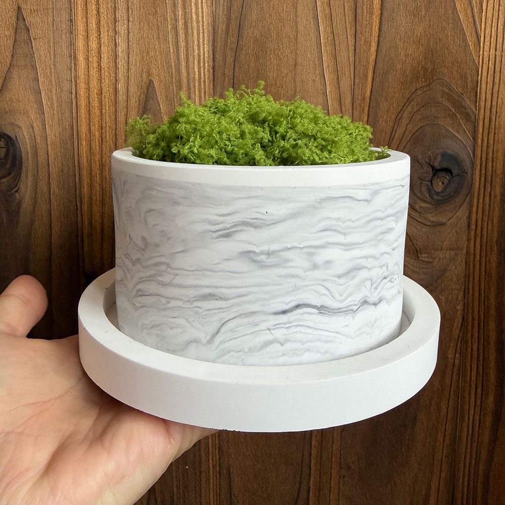 Terrazzo Pot Cement - Large Concrete Planter Mold Silicone Set