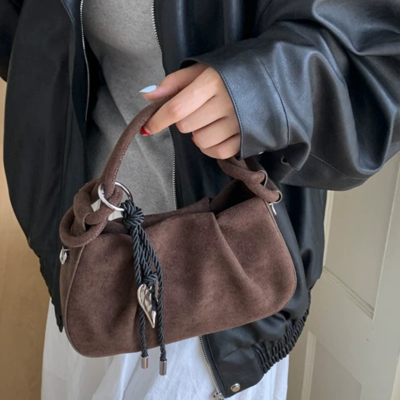 Interior Design Trends 2026 - Small Suede Fashion Leather Shoulder Bags