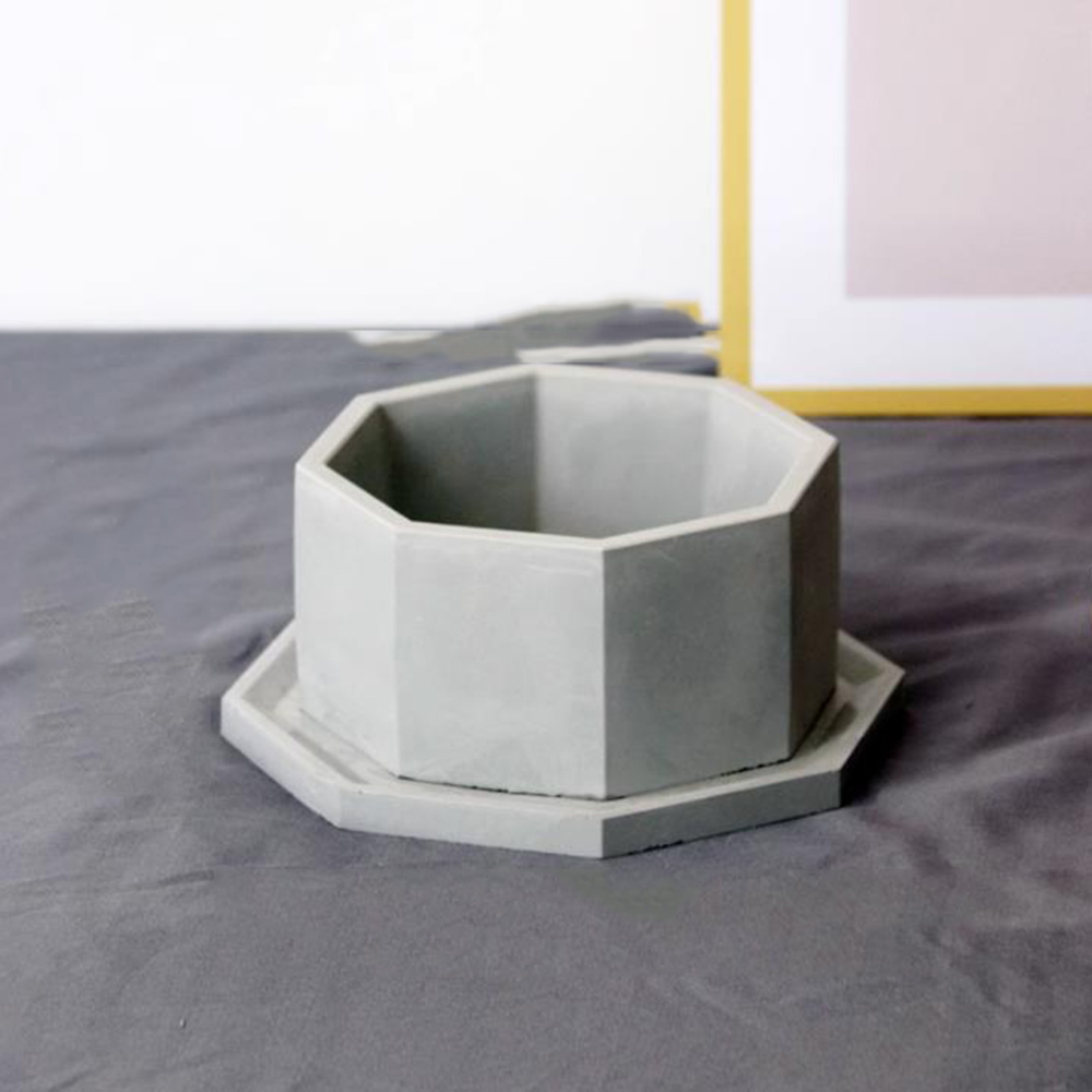 Terrazzo Pot Cement - Cement Flower Pot Silicone Molds Octagon