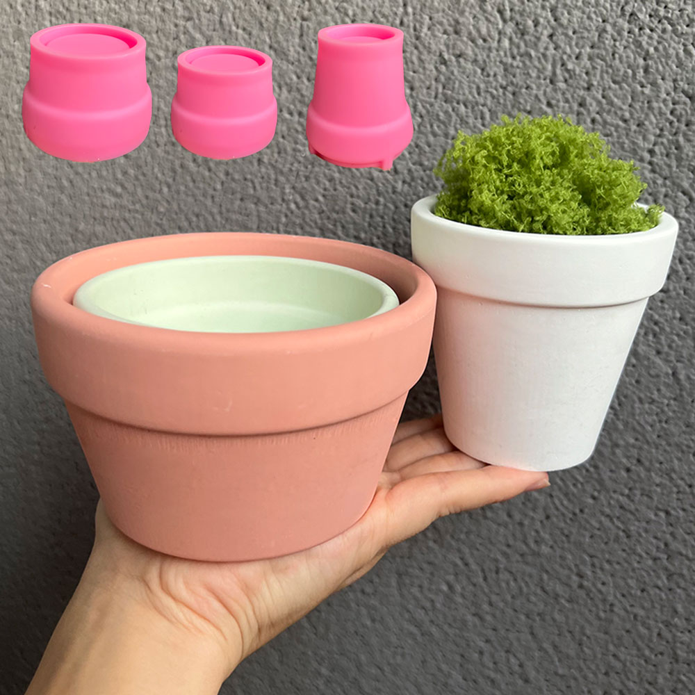 Terrazzo Pot Cement - Large Concrete Plant Pot Silicone Mold