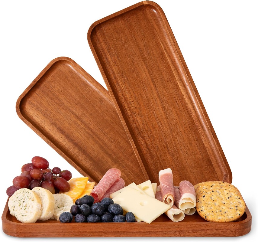 5pcs Acacia Wood Serving Tray  - đánh giá và giá Travertine Tray Oval