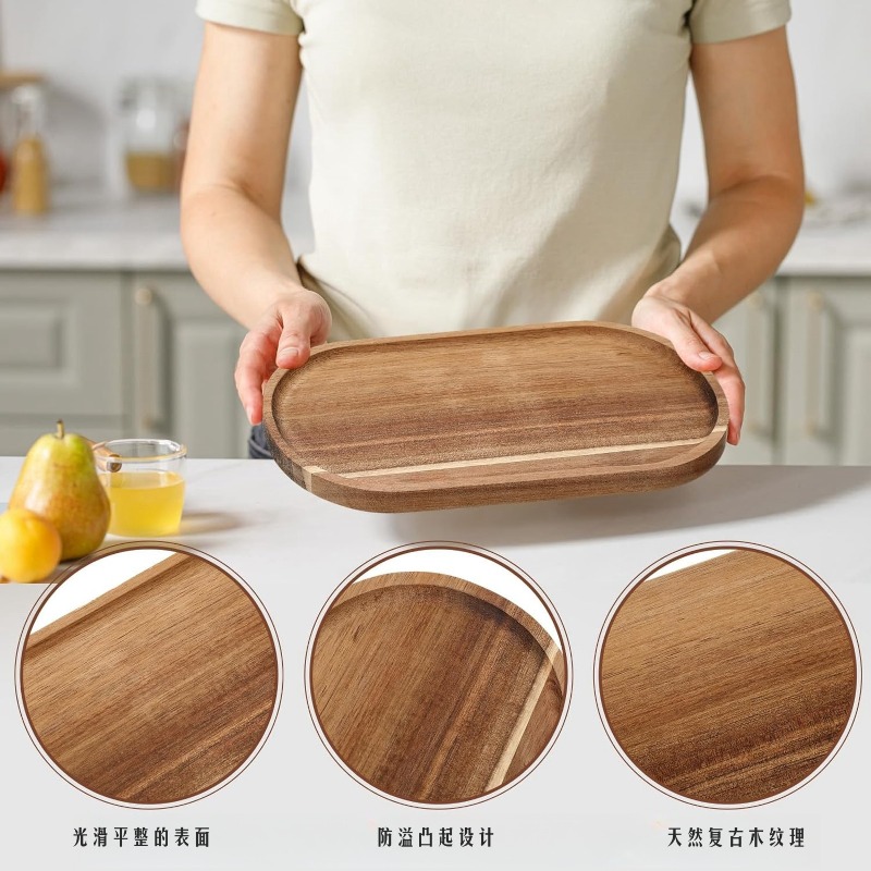5pcs Acacia Wood Serving Tray  - đánh giá và giá Travertine Tray Oval