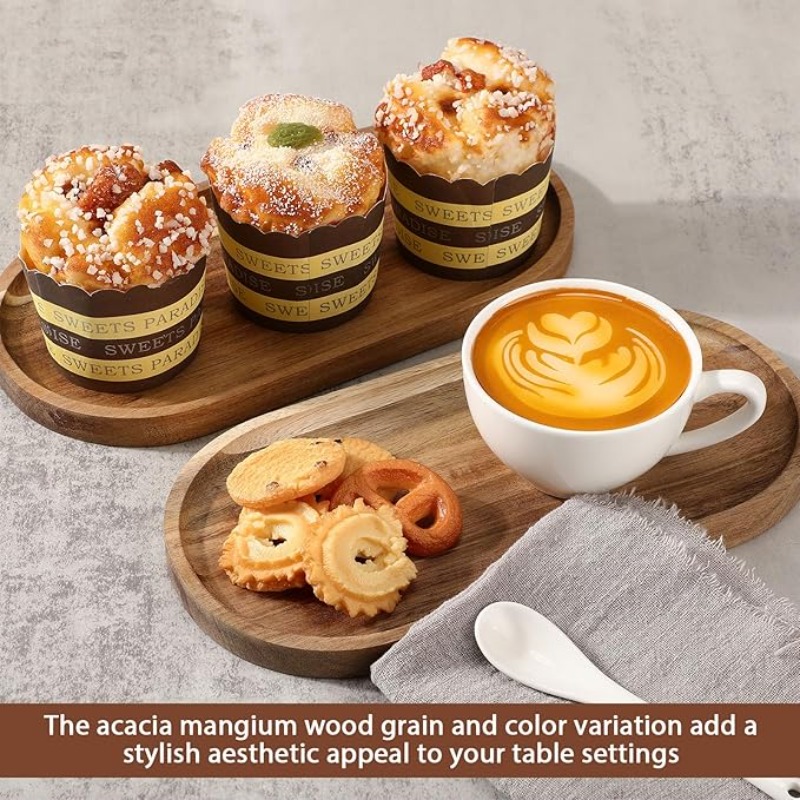 5pcs Acacia Wood Serving Tray  - đánh giá và giá Travertine Tray Oval