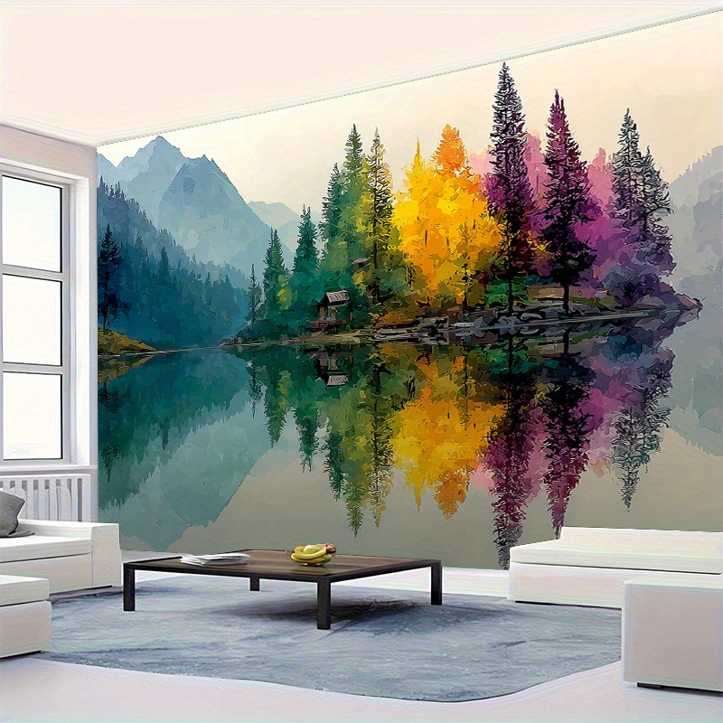 Colorful Forest Lake Wall Mura - đánh giá và giá Interior Design Hd