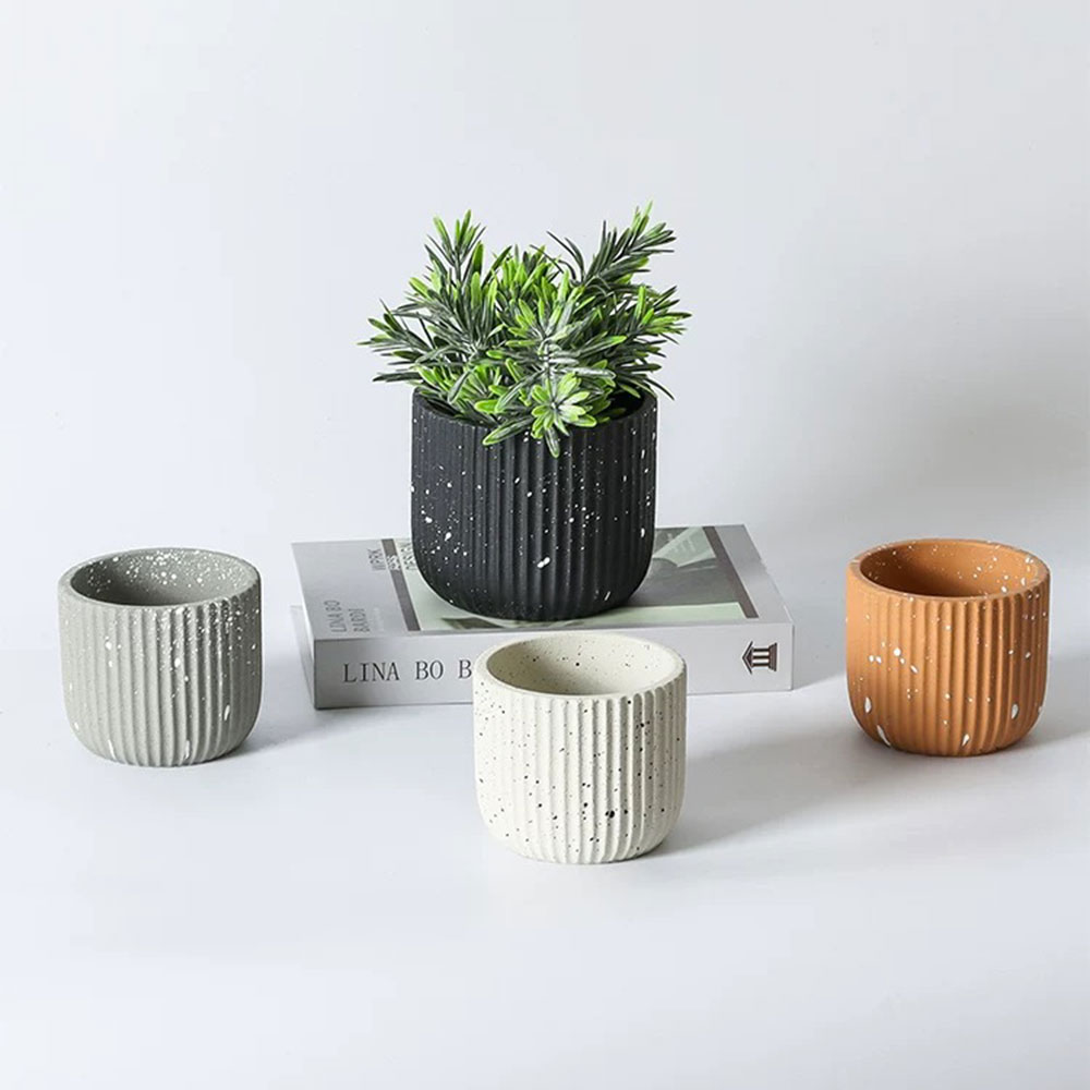 Minimalist Stripe Terrazzo Con - đánh giá và giá Terrazzo Pot Cement