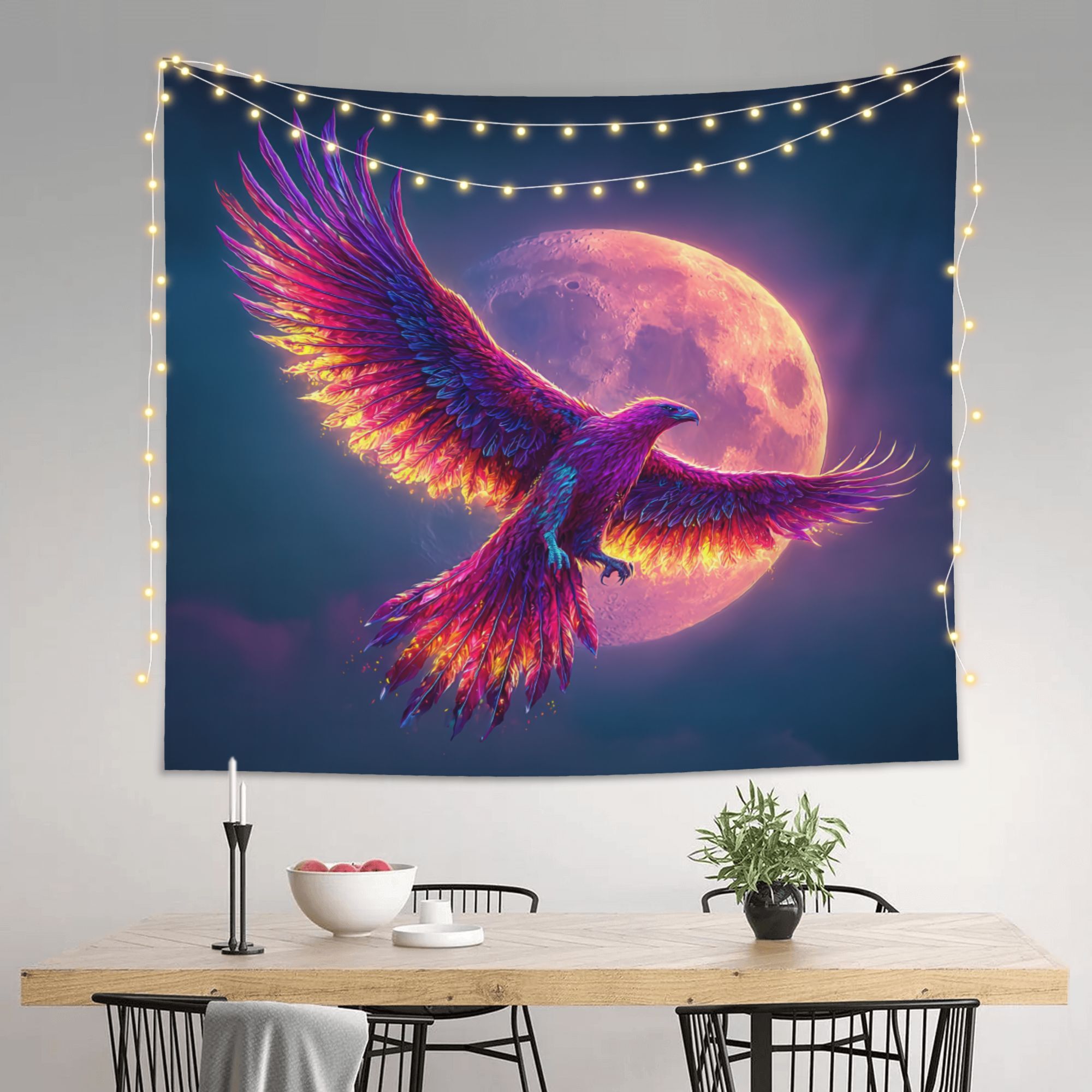 Phoenix Moon Sky Wall Tapestry - đánh giá và giá Interior Design Hd