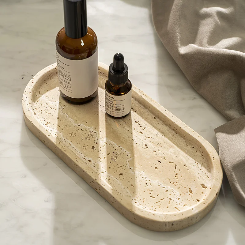 Travertine Stone Tray for Bath - đánh giá và giá Travertine Tray Oval