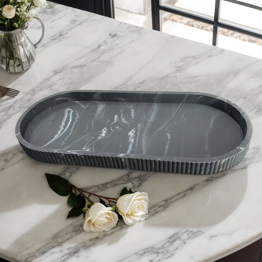 1-Piece Oval Vanity Tray, Coun - đánh giá và giá Travertine Tray Oval