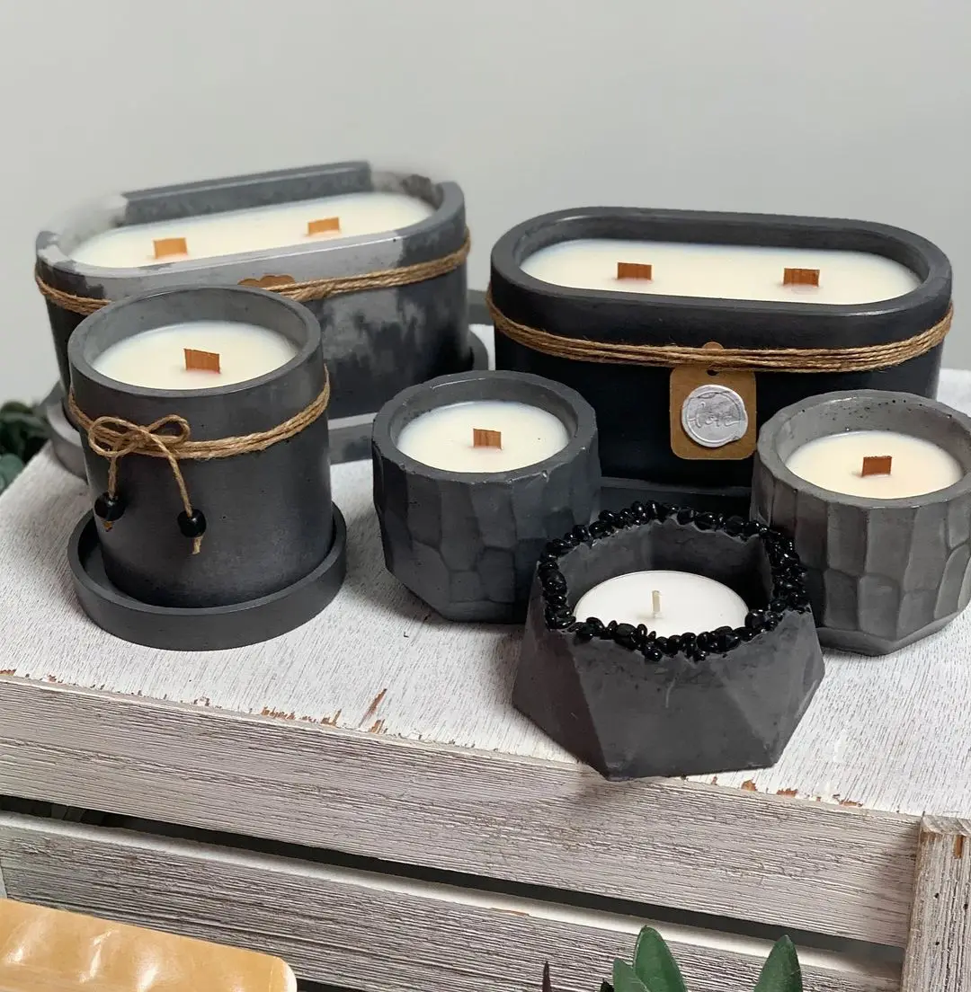 Concrete Candle Cup Vessel Sil - đánh giá và giá Terrazzo Pot Cement