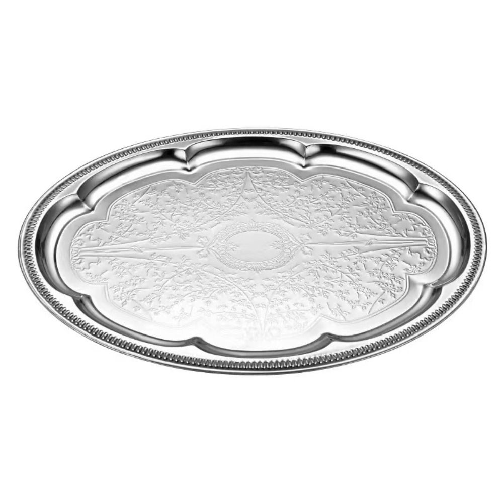 New Embossed Cake Tray Stainle - đánh giá và giá Travertine Tray Oval