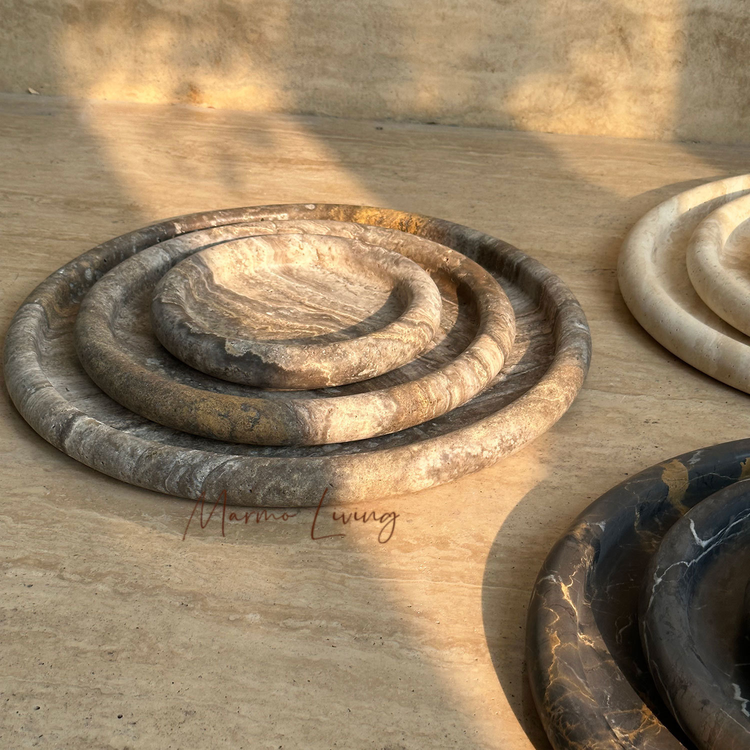 Wabi Sabi Natural Stone Tray D - đánh giá và giá Travertine Tray Oval