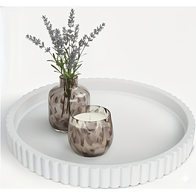 White Round Wave Coffee Table  - đánh giá và giá Travertine Tray Oval