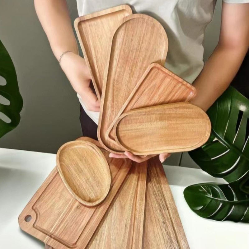 Wabi Sabi Style Acacia Wood De - đánh giá và giá Travertine Tray Oval