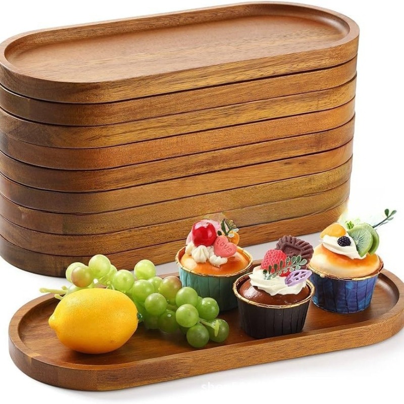 Wabi Sabi Style Acacia Wood De - đánh giá và giá Travertine Tray Oval